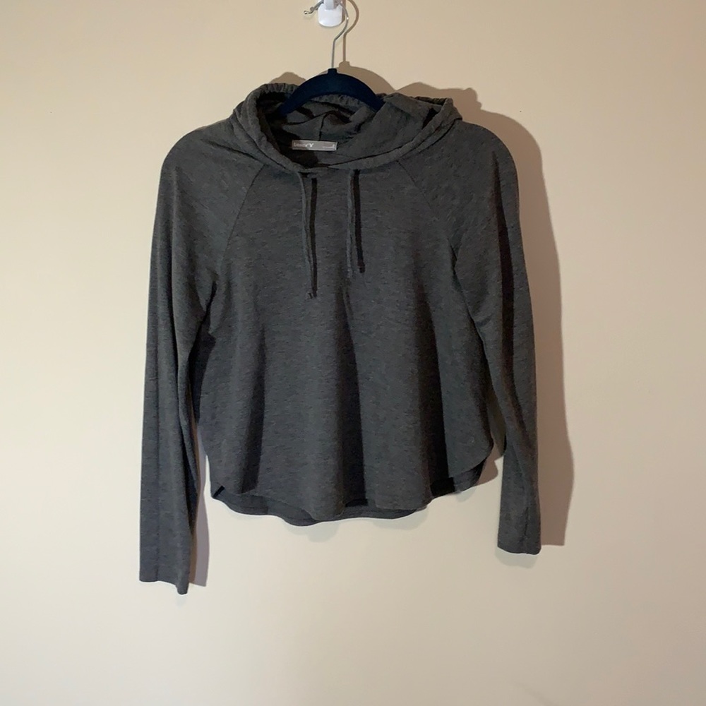 Grey slit side lightweight sweatshirt